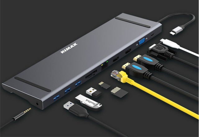 11入力できる下敷き型の多機能ドッキングステーション「KIMAX