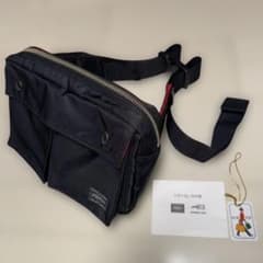 美品】ポーターエルファイン ウエストバッグS ボディバッグ 黒×赤