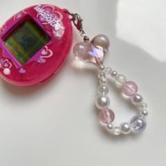 たまごっち ビーズストラップ ハート ピンク ぴんくらめ いちごぱーる