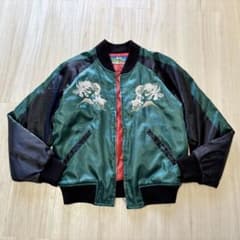 Hoshihime スカジャン 緑×黒 松井玲奈 S 龍 富士山 刺繍 サテン - メルカリ