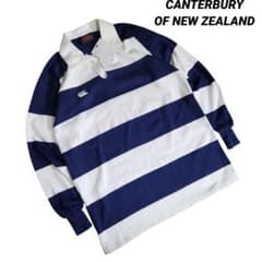 CANTERBURY 太ボーダー・ロゴ刺繍・長袖ラガーシャツ 85257 - メルカリ