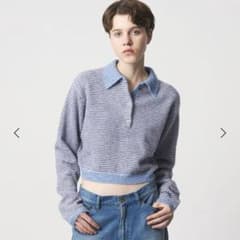 6(ROKU)＞アルパカウールナイロン ポロニット ライトブルー - メルカリ