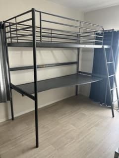 IKEA スヴェルタ SVARTA ロフトベッド＋勉強机 ロフトベッド - メルカリ