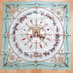エルメス カレ90・THE ROYAL MEWS(王室の馬小屋)ライトグリーン - メルカリ