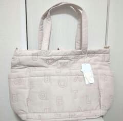 ジェラートピケ アルファベット キルティング マザーズバッグ ピンク