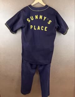 60's ヴィンテージ ベースボールシャツ&パンツ エンジ色 ボタンフライ