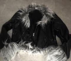 ボリュームファー 合皮 レザー y2k グランジ 平成 ギャル パンク お兄