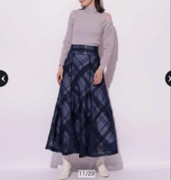 Mystrada♡チュールチェック刺繍スカート♡紺Sサイズ - メルカリ