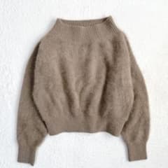 Noble ノーブル プルオーバー ニット ラクーン ショート ベージュ