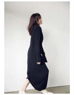 loin. ロワン 井川遥 ニットロングドレス ニットワンピース 黒 M