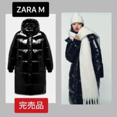 ○ZARA○ザラ○M○シャイニーロングアノラック○ロングダウンタイプ