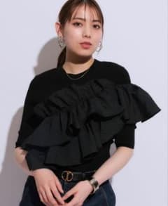 Mystrada マイストラーダ 5分袖アシメフリルニット - メルカリ