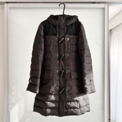 美品】FILA GOLF ダッフルコート 黒S ダウン フェザー ロングコート