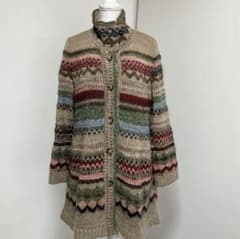 エムアンドキョウコ M.＆KYOKO ニットロングコート 佐藤繊維 サイズ2