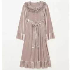 3L しまむら‪×くる実 マダムノクターン ルームワンピース ピンク大きい‬