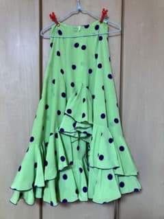 HERMOSA フラメンコスカート 緑色 水玉 - メルカリ