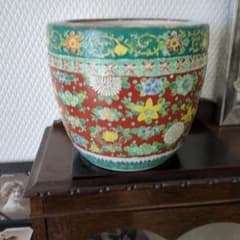 骨董 火鉢 古伊万里 十錦手 色絵 鉢カバー 陶器 メダカ 金魚 - メルカリ