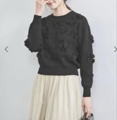 3D フラワーモチーフ ロングスリーブ ニット - メルカリ