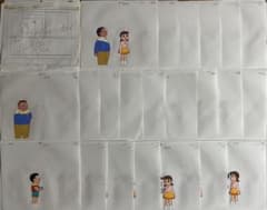 ドラえもん のび太・ジャイアン・しずか・スネ夫 セル画20枚＋原画