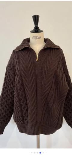 ⭐︎rosymonster cable zip knit ブラウン⭐︎ - メルカリ