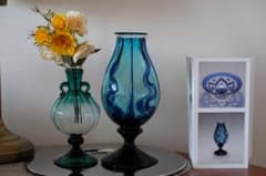 舩木倭帆 吹きガラス 花瓶 花器 骨董 民藝ガラス グラス 横山秀樹 小谷