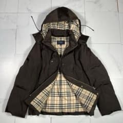 バーバリーロンドン ダウンコート 裏地ノバチェック フーディー