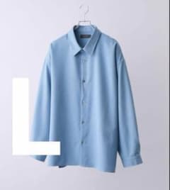 clel バルーン袖 ルーズ レギュラー カラー シャツ L ブルー - メルカリ