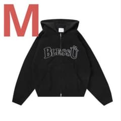 新品 BLESS U BU OG LOGO ZIP UP HOODIE 黒 M - メルカリ