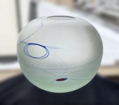 米原 眞司「ラインドローイング」②1990年代球体ガラス花瓶 - メルカリ