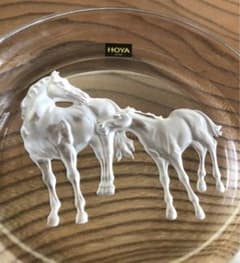 未使用品】HOYA クリスタルガラス 干支 馬 絵皿 - メルカリ