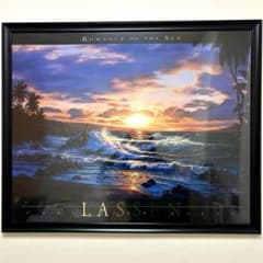 ラッセン ロマンスオブザシー 夕日 サンセット クジラ 風景 版画 額