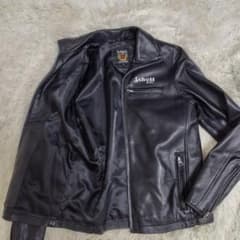 希少✨Schott ラムレザージャケット ロゴ刺繍 黒 XS - メルカリ