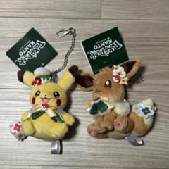 ピカチュウ&イーブイぬいぐるみキーホルダー(ポケパーク) - メルカリ