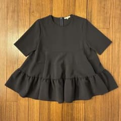 yori ヨリハーフスリーブティアードブラウス ネイビー 半袖 紺 38