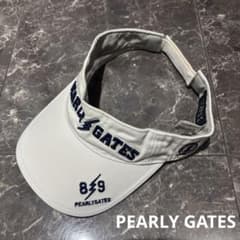 PEARLY GATES ゴルフ サンバイザー ホワイト 89ロゴ 刺繍 - メルカリ