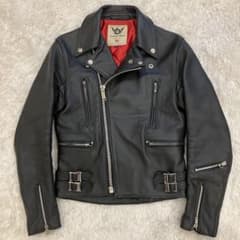 美品 希少32 英国製 666 Leather Wear ダブルライダース 黒 - メルカリ