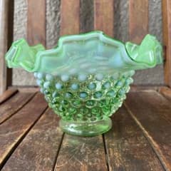 50s オールドフェントンFenton グリーンオパールセントガラス