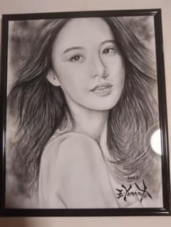 裸婦、美人画、絵画、8切、瞳の先。山本英二、真作、肉筆、額縁、高塚