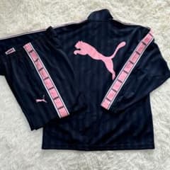 廃盤】PUMAジャージ 上下セット 大きいロゴ 刺繍 セットアップ SーM
