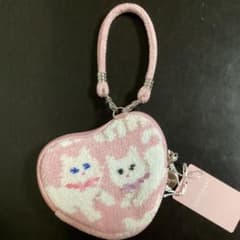 フェイラー ラブラリー LOVERARY モフモフネコチャン ハート型ポーチ