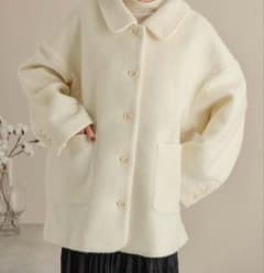 hinari ステンカラーシャギーミドルコート - メルカリ