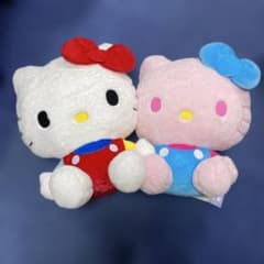 ハローキティ ぬいぐるみ GJ レトロカラー ぴんくとみずいろ ドール