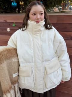 新品未使用】olun 中綿リブブルゾン ダウン Sサイズ アイボリー - メルカリ