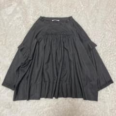 ミナペルホネン シルクギャザーブラウス vista 38 シルク100％ 黒