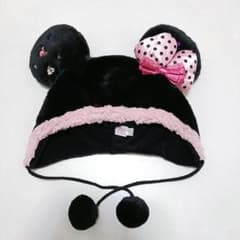 ディズニー ファンキャップ ミニーちゃん 黒 ピンク - メルカリ