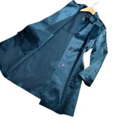 MACKINTOSH ゴム引き シルク100% ステンカラーコートネイビー 34