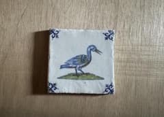 17世紀 オランダ 鳥の絵柄のデルフトタイル / 古道具 アンティーク
