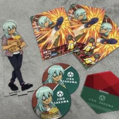 イナズマイレブン 佐久間次郎 アクスタ2点力 ード5枚 缶バッチ2点