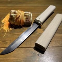 日本刀残欠クラフトナイフNo.19無銘切先 白鞘（ガタつき直し済み