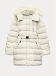 ZARA セミロング丈フード付きダウンジャケットM - メルカリ